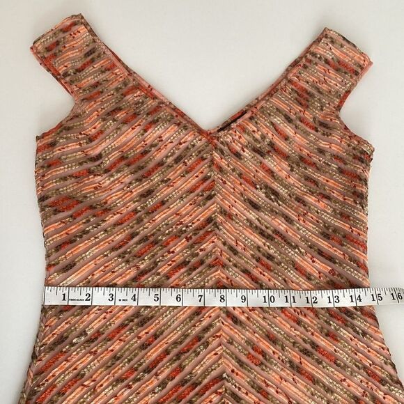 Adolfo Rodriguez Pink and Olive Sleeveless Dress - Picture 8 of 11